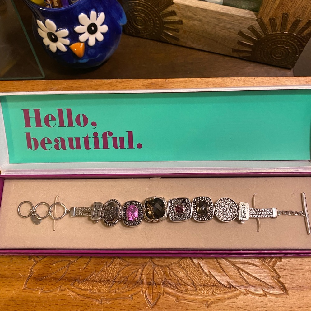 Lori Bonn Center of Attention Sterling Charm Bracelet 7 to 8 inches